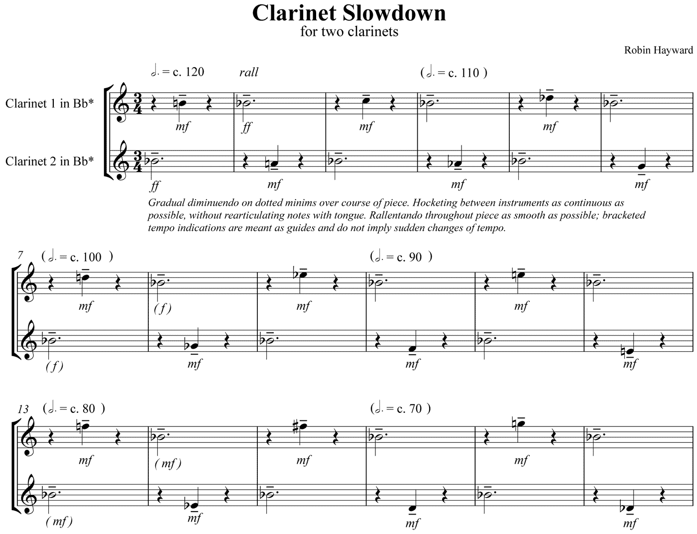 Clarinet Slowdown
